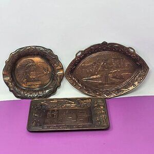 Vintage Copper Trays/Ashtray Featuring  Harrisburg PA‎ New Orleans & New Mexico